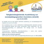 Tätigkeitsbegleitende Ausbildung zur sozialpädagogischen Assistenz (m/w/d) zum 01.02.2025